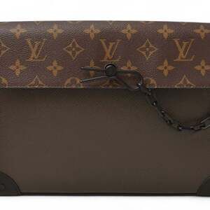 LOUIS VUITTON Authentic Brown Monogram Pochette Clutch Bag